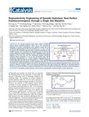 Regioselectivity Engineering of Epoxide Hydrolase: Near-Perfect Enantioconvergence Through a Single Site Mutation