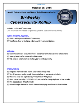 Bi-Weekly Cybersecurity Rollup