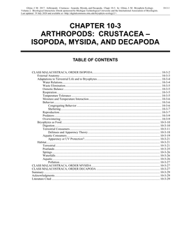 Volume 2, Chapter 10-3: Arthropods: Crustacea