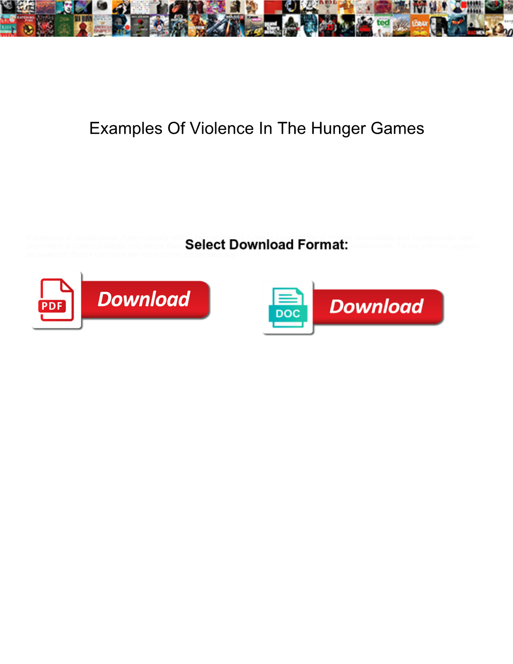 Examples of Violence in the Hunger Games