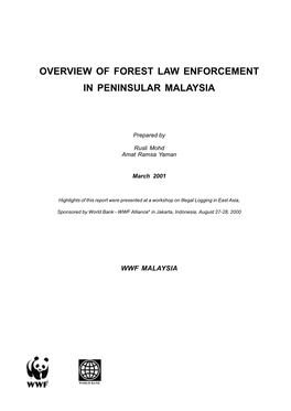 Overview of Forest Law Enforcement in Peninsular Malaysia