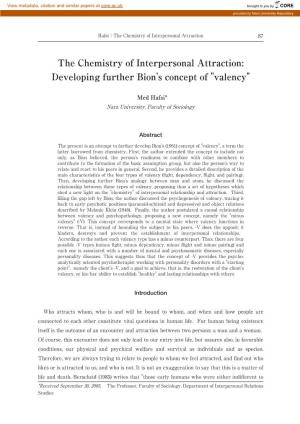 Developing Further Bion's Concept of "Valency"