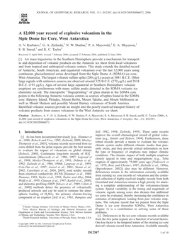 A 12,000 Year Record of Explosive Volcanism in the Siple Dome Ice Core, West Antarctica A