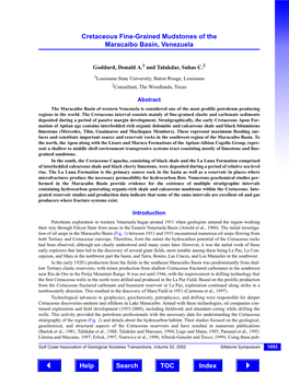 Cretaceous Fine-Grained Mudstones of the Maracaibo Basin, Venezuela