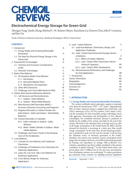 Electrochemical Energy Storage for Green Grid Zhenguo Yang,* Jianlu Zhang, Michael C