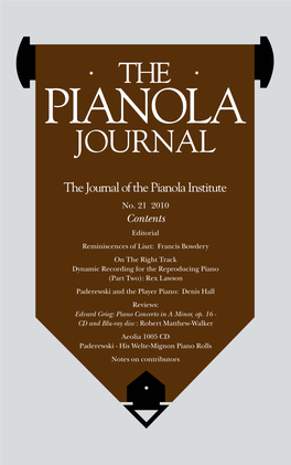 Pianola Journal 21