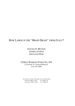 “Brain Drain” from Italy?
