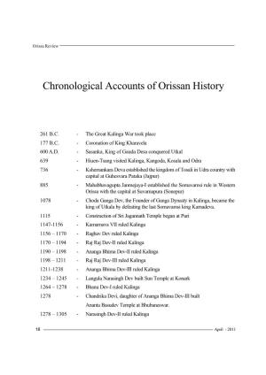 Chronological Accounts of Orissan History