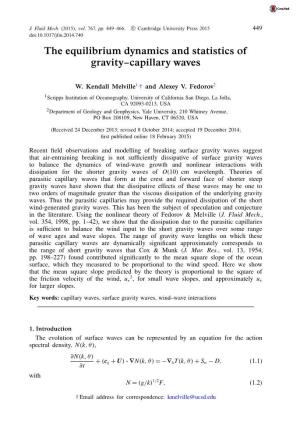 The Equilibrium Dynamics and Statistics of Gravity–Capillary Waves