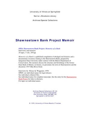 Shawneetown Bank Project Memoir
