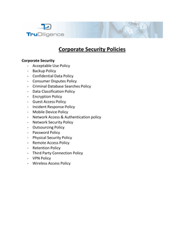 Corporate Security Policies