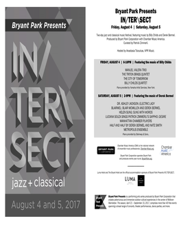 IN/TER\SECT Friday, August 4 | Saturday, August 5