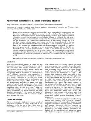 Micturition Disturbance in Acute Transverse Myelitis