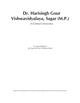 Dr. Harisingh Gour Vishwavidyalaya, Sagar (M.P.) (A Central University)