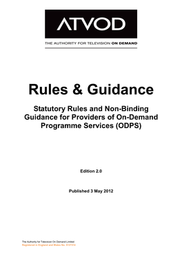 ATVOD Rules & Guidance