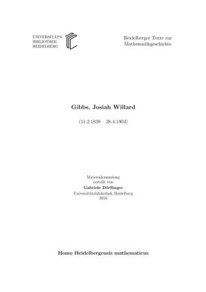 Gibbs, Josiah Willard