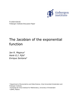 The Jacobian of the Exponential Function