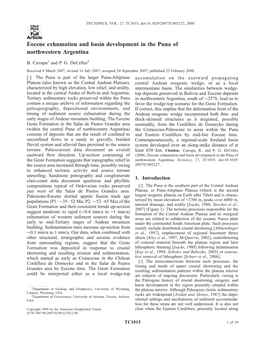 Eocene Exhumation and Basin Development in the Puna of Northwestern Argentina