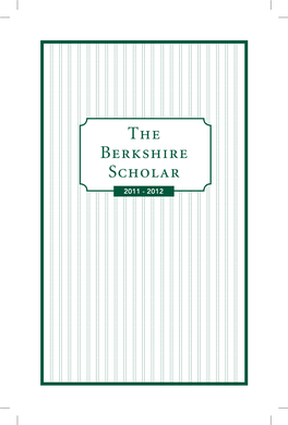 The Berkshire Scholar 2011 - 2012
