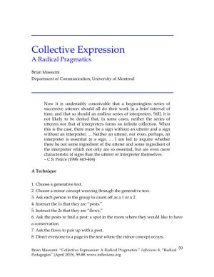 Collective Expression a Radical Pragmatics