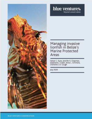 Managing Invasive Lionfish in Belize's Marine Protected Areas