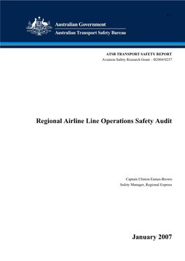 Regional Airline Line Operations Safety Audit