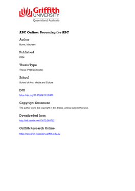 ABC Online: Becoming the ABC