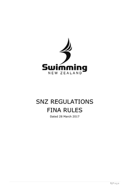 Swimming Regulations