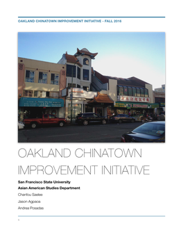 Oakland Chinatown Improvement Initiative - Fall 2016
