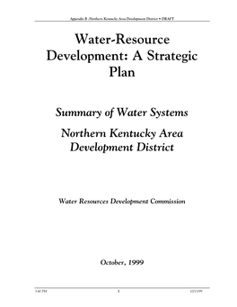 Water-Resource Development: a Strategic Plan