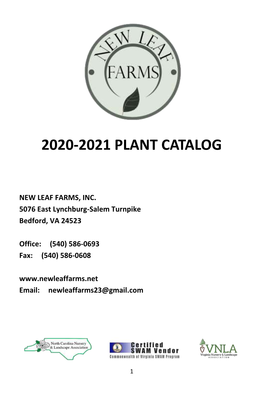 2020-2021 Plant Catalog