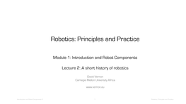 Robotics: Principles and Practice