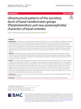 Ultrastructural Patterns of the Excretory Ducts of Basal Neodermatan Groups (Platyhelminthes) and New Protonephridial Characters of Basal Cestodes Larisa G