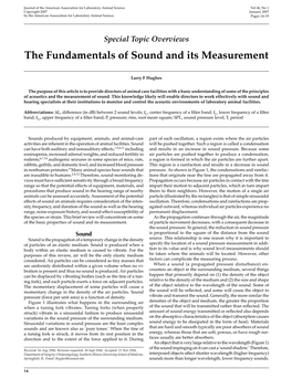 The Fundamentals of Sound and Its Measurement