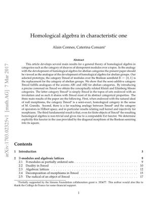 Homological Algebra in Characteristic One Arxiv:1703.02325V1