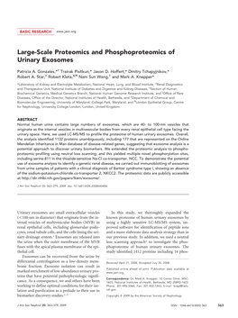 Large-Scale Proteomics and Phosphoproteomics of Urinary Exosomes