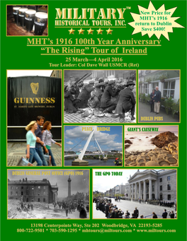 MHT's 1916 100Th Year Anniversary “The Rising” Tour of Ireland