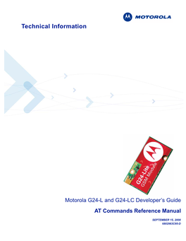 Motorola G24 Developer's Guide: at Commands
