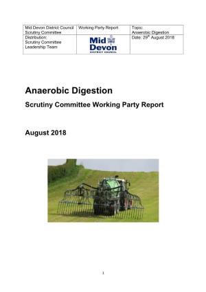 Anaerobic Digestion Distribution: Date: 29Th August 2018 Scrutiny Committee Leadership Team