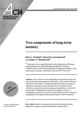 Two Components of Long-Term Memory