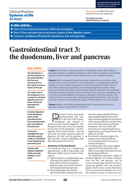 190731 Gastrointestinal Tract 3 the Duodenum Liver and Pancreas
