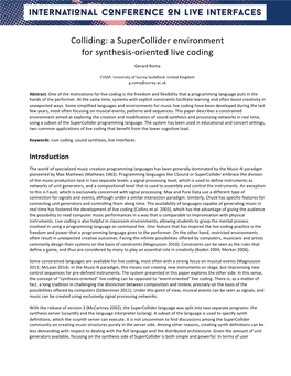 A Supercollider Environment for Synthesis-Oriented Live Coding