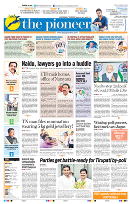 Naidu, Lawyers Go Into a Huddle N TDP Leaders Fear Their Boss May Be Arrested Even As Ex-CM Weighs Options