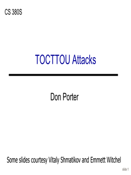 TOCTTOU Attacks