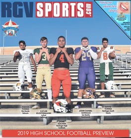 2019 HIGH SCHOOL FOOTBALL PREVIEW 2★Valleystar.Com High School Football Wednesday, August 28, 2019 2019 Area District Predictions  the PANEL