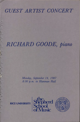 RICHARD GOODE, Piano