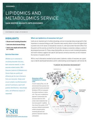 Lipidomics and Metabolomics Service Gain Deeper Insights Into Exosomes