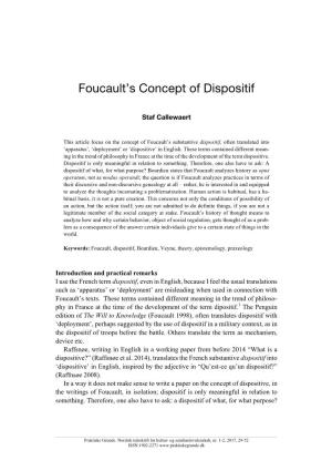 Foucault's Concept of Dispositif
