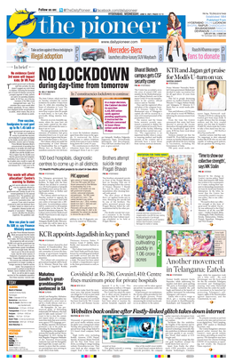 HYDERABAD, WEDNESDAY, JUNE 9, 2021; PAGES 12 `3 RNI No