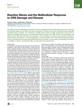 Reactive Gliosis and the Multicellular Response to CNS Damage and Disease